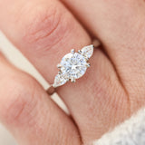 Round Brilliant Cut Lab-Grown Diamond Engagement Ring Trilogy