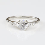 Round Platinum Brilliant Cut Lab Grown Diamond Engagement Ring