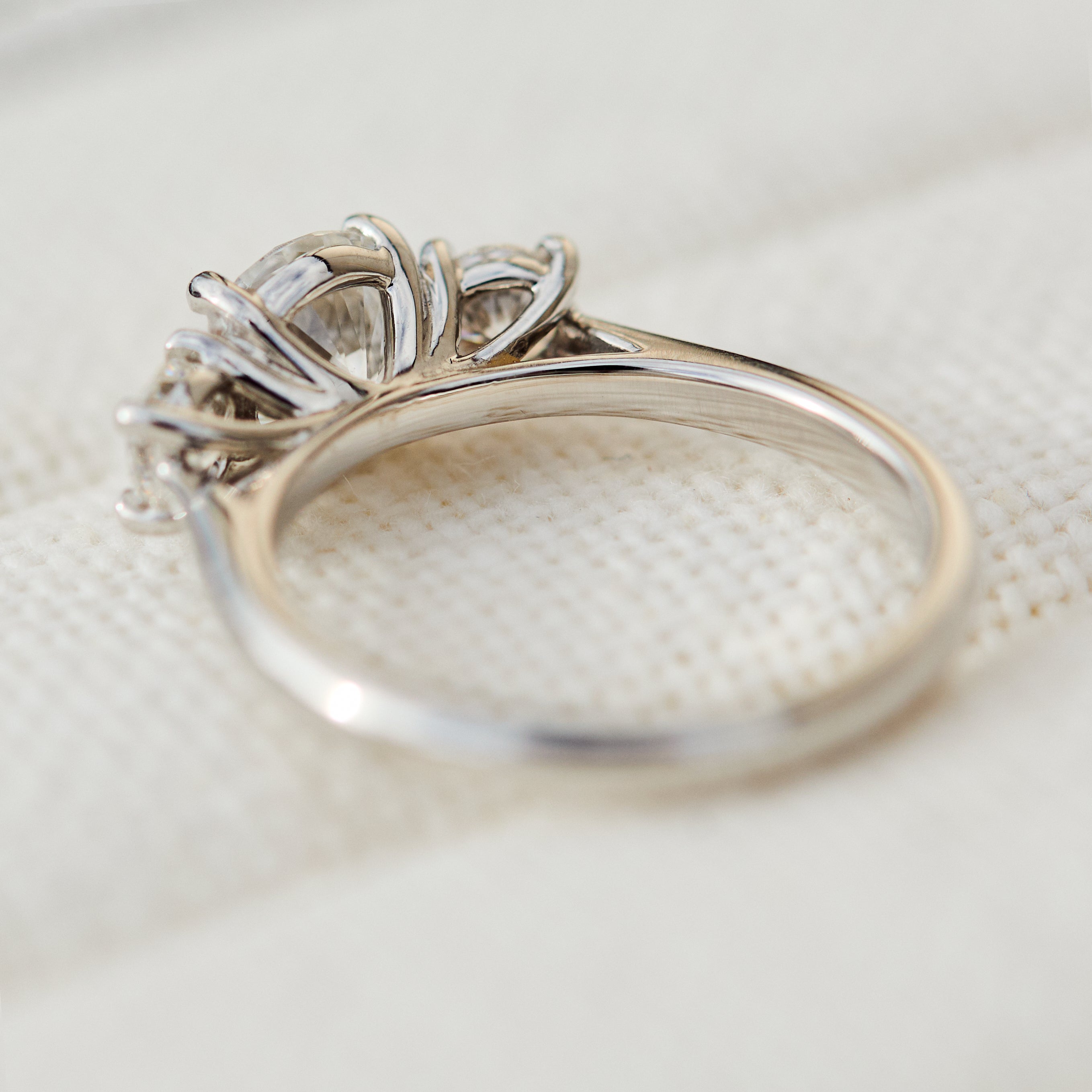 Round Brilliant Cut Lab-Grown Diamond Engagement Ring Trilogy