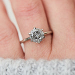 round brilliant cut salt and pepper diamond solitaire ring