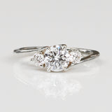 Platinum Round Brilliant Cut Lab-Grown Diamond Engagement Ring
