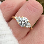 round lab grown diamond yellow gold engagement ring