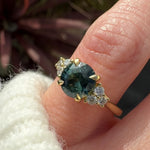 round madagascan sapphire yellow gold engagement ring