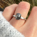 Salt and pepper engagement ring