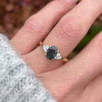 Oval Australian Green Sapphire Engagement Ring