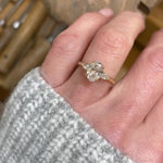 18ct yellow gold oval trilogy lab grown diamond ring UK