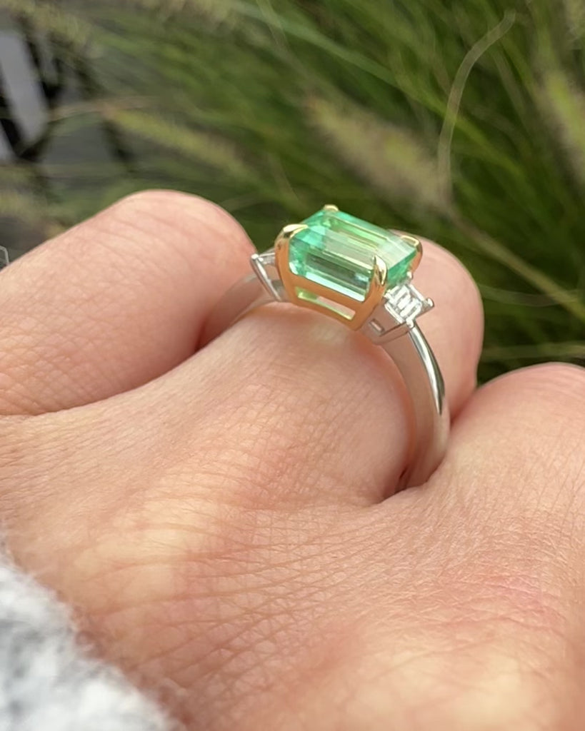 Brazilian Emerald Engagement Ring
