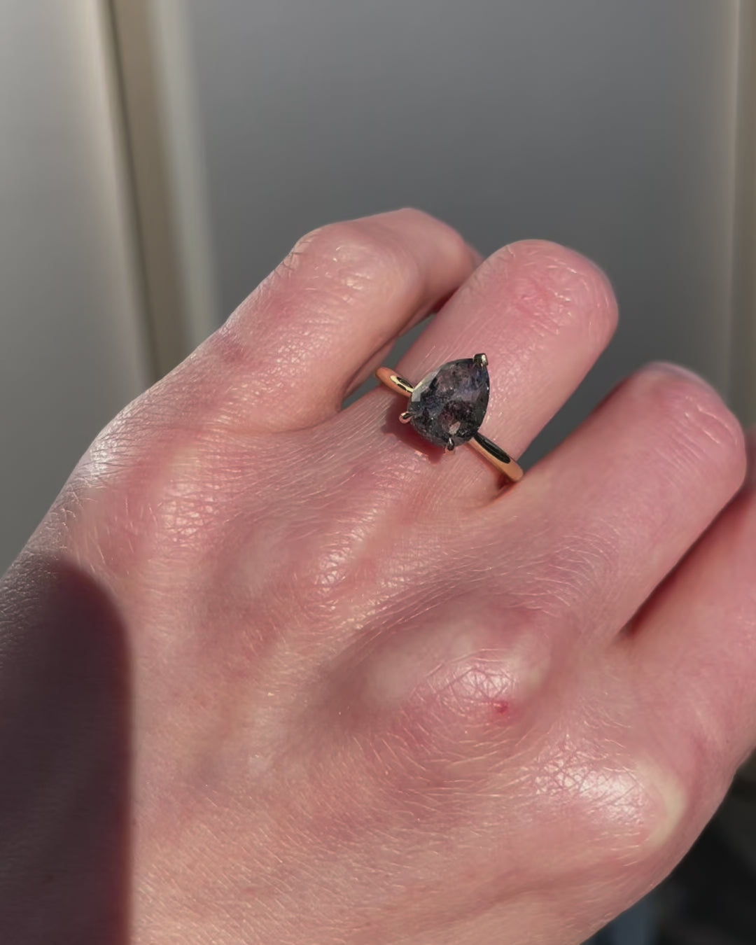 Salt and pepper engagement ring