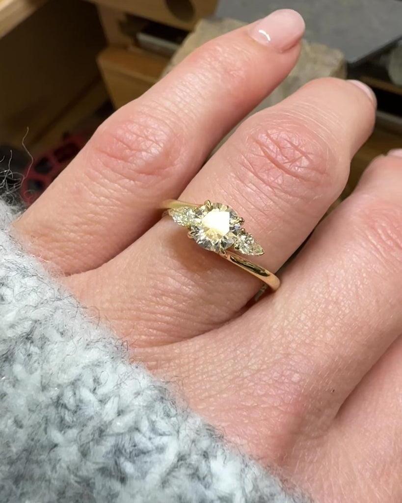 18ct Yellow Gold Round Brilliant Cut Lab Grown Diamond Engagement Ring