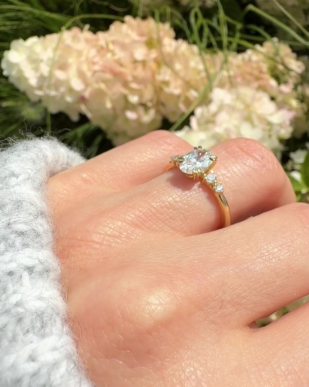 18ct Yellow Gold Oval Lab Grown Diamond Engagement Ring