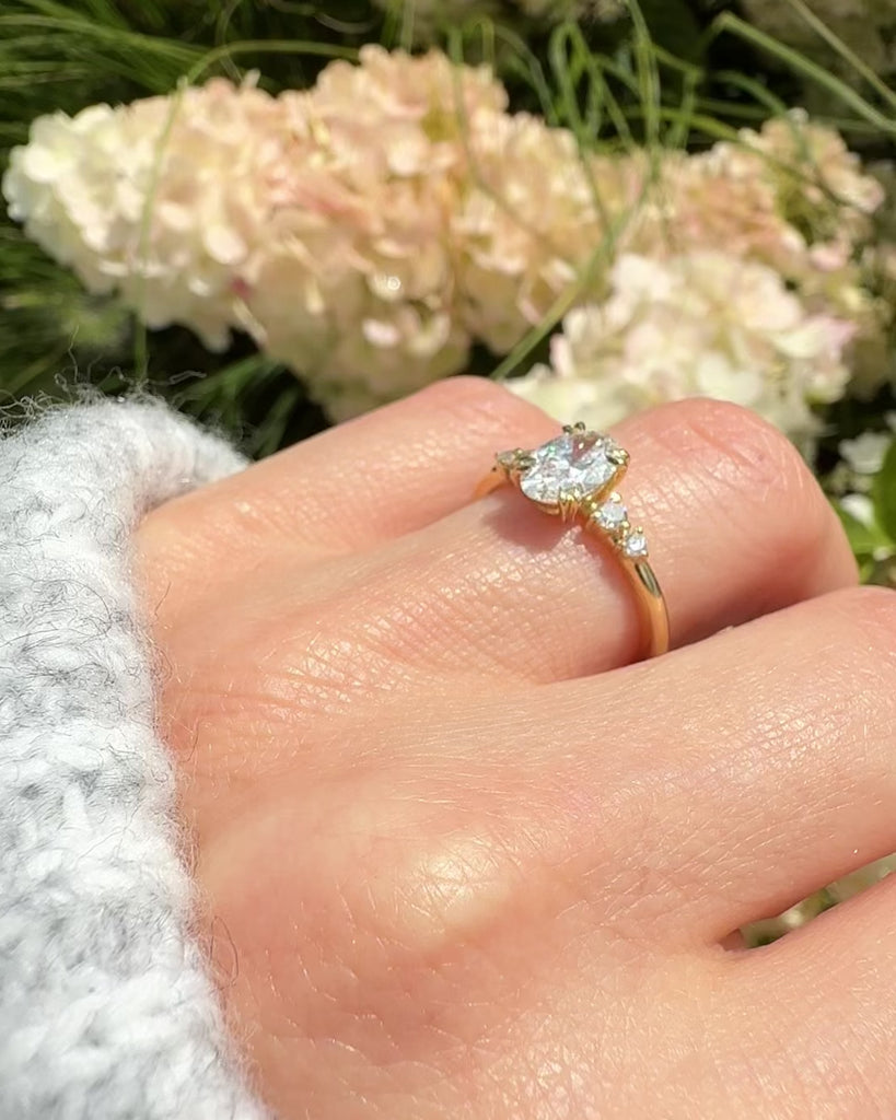 18ct Yellow Gold Oval Lab Grown Diamond Engagement Ring