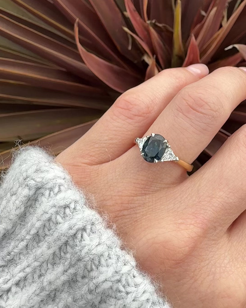 Teal sapphire rings