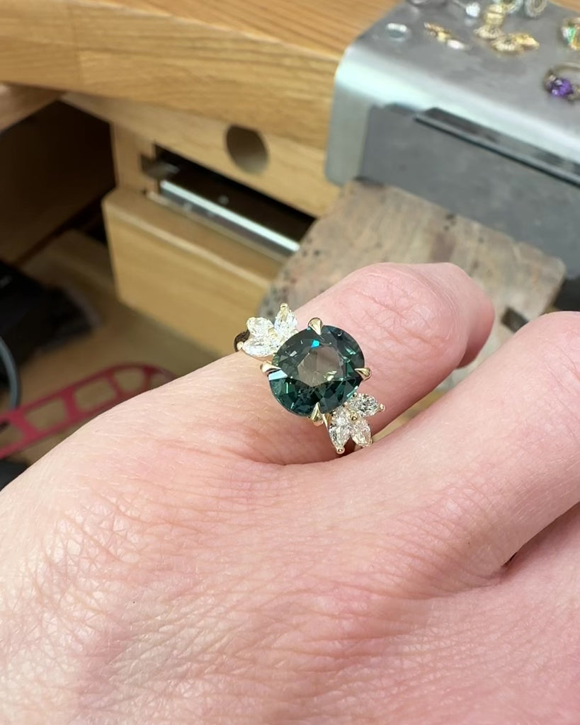 18ct Yellow Gold Oval Sapphire Engagement Ring