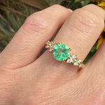 Round Brilliant Cut Colombian Emerald Engagement Ring