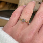 Princess Cut Salt and Pepper 18ct Yellow Gold Ring