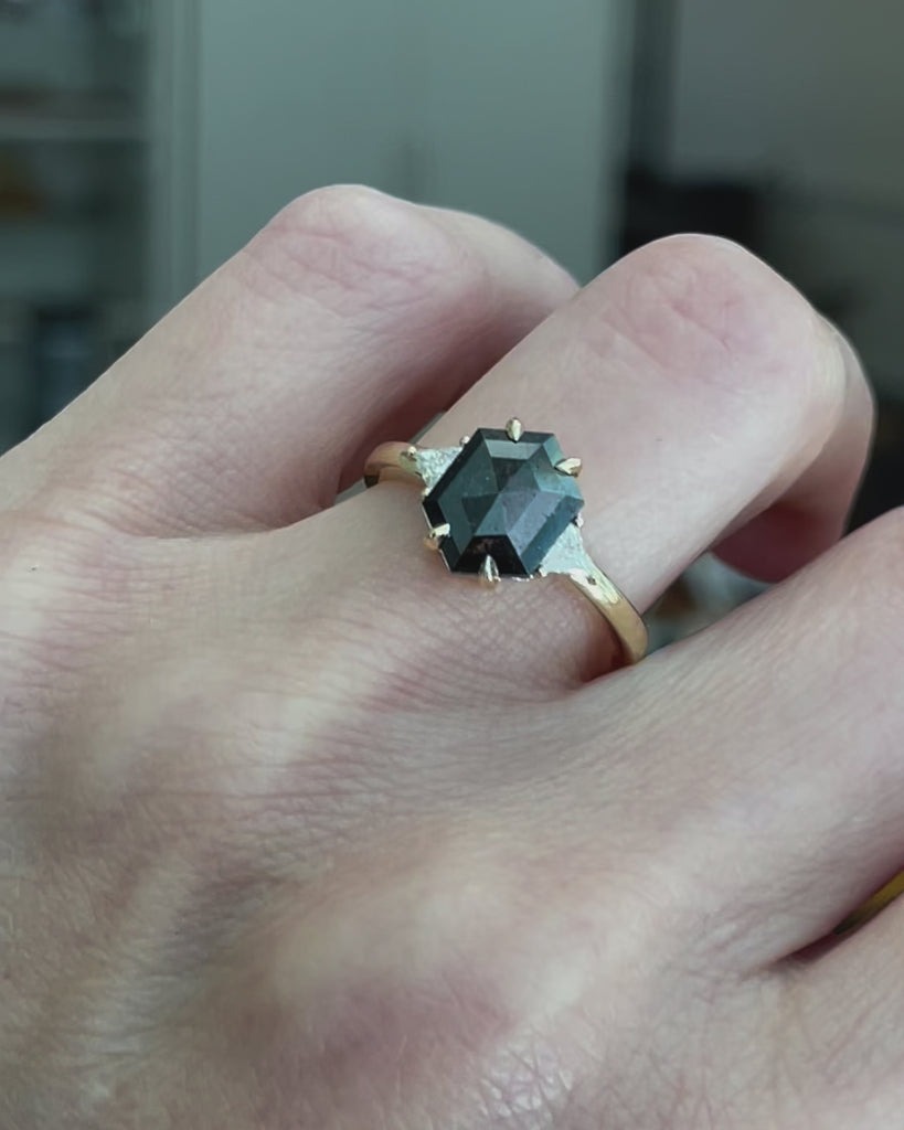 Salt and pepper engagement ring