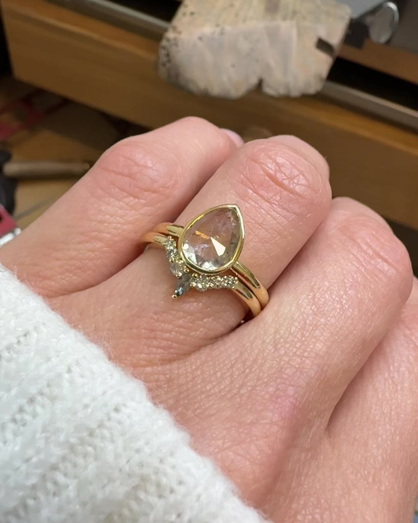 Pear Shape Diamond Engagement Ring, Juno Setting