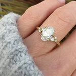 one of a kind oval lab grown diamond engagement ring in yellow gold