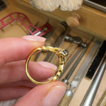 18ct rose gold salt and pepper round rose cut diamond engagement one-of-a-kind ring