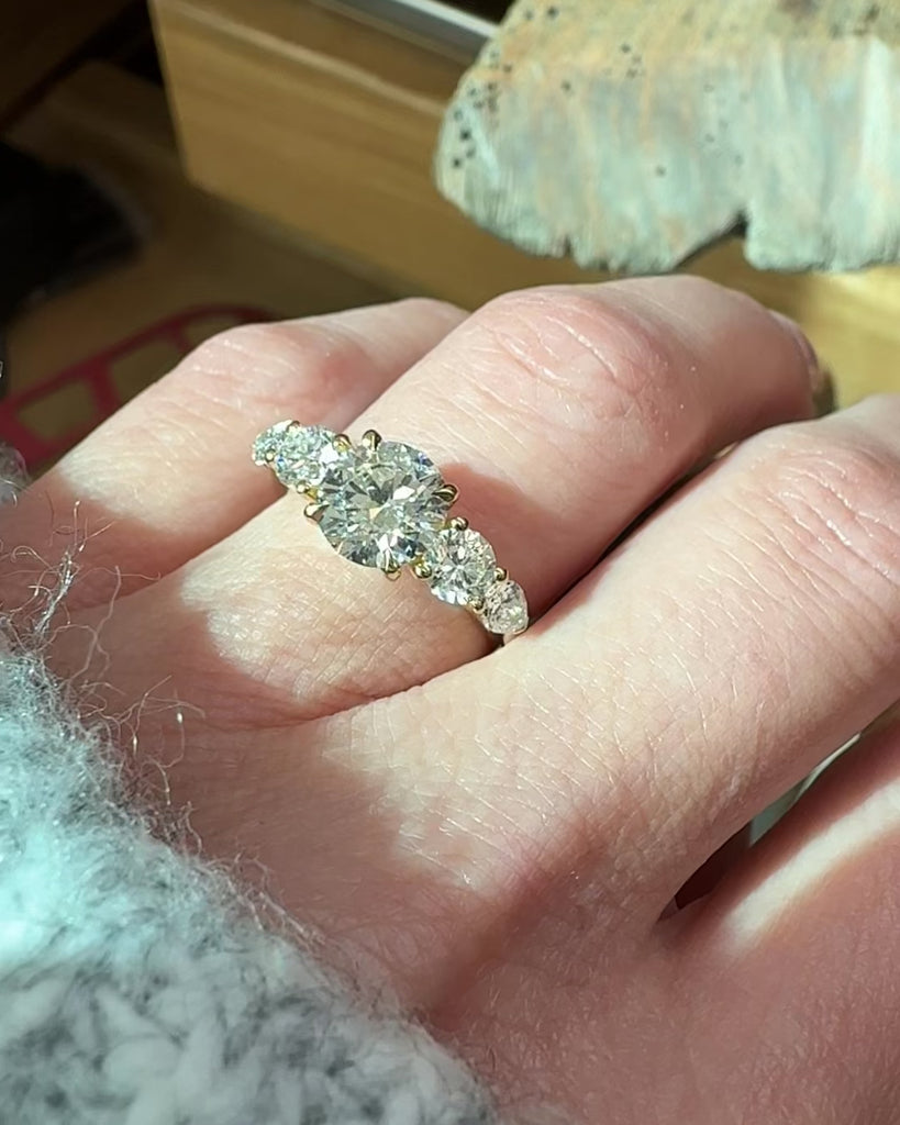 18ct Yellow Gold Round Lab Grown Diamond Engagement Ring