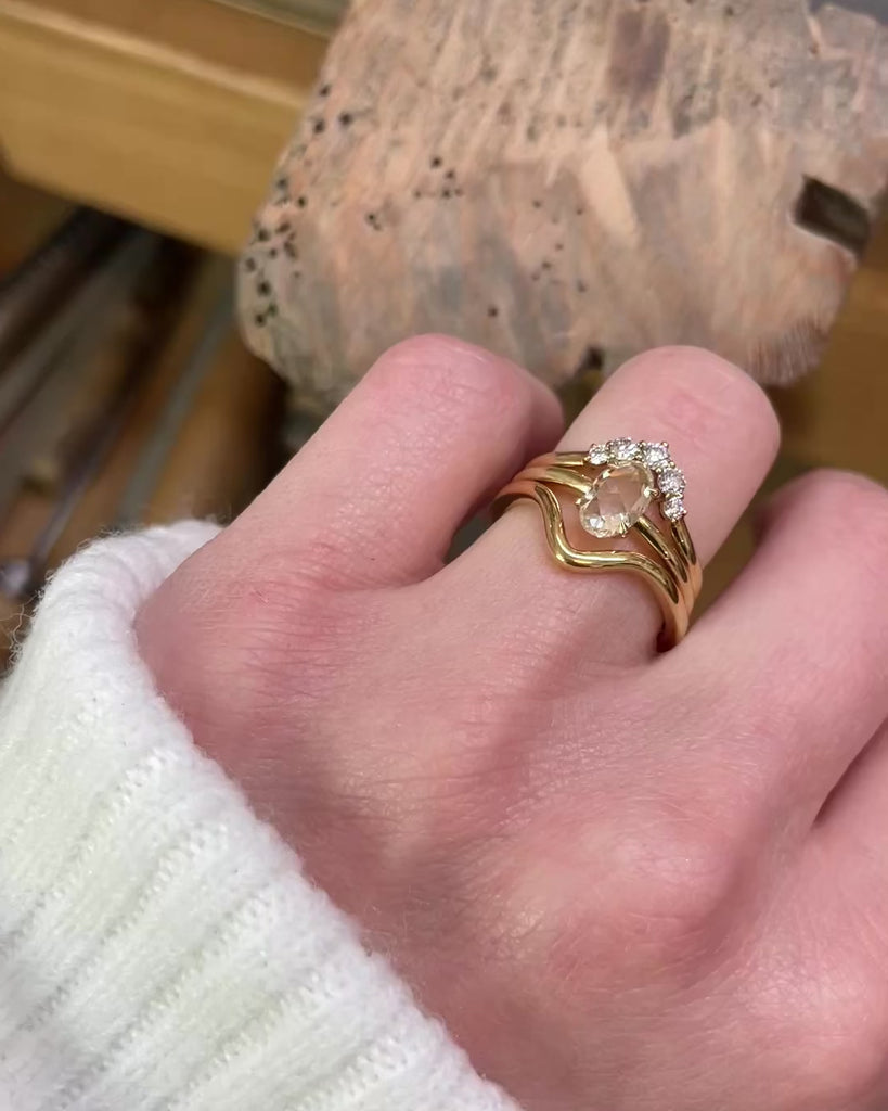 18ct yellow gold diamond wedding ring women
