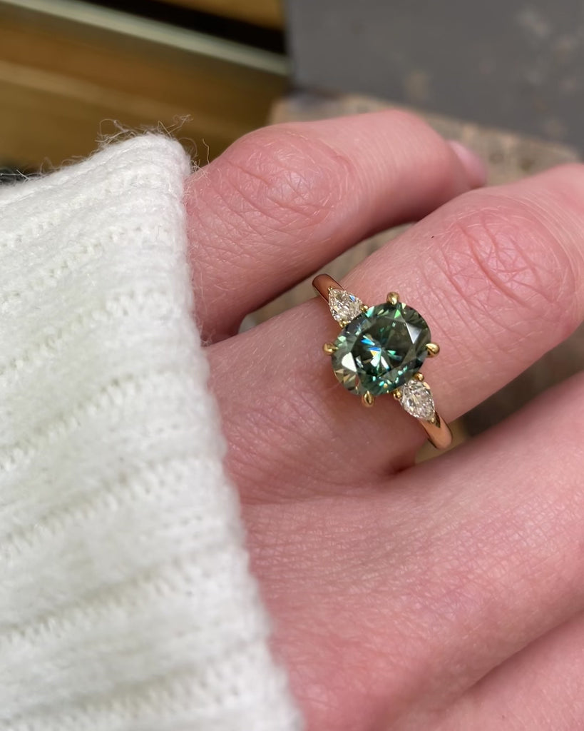 Coloured gemstone engagement rings