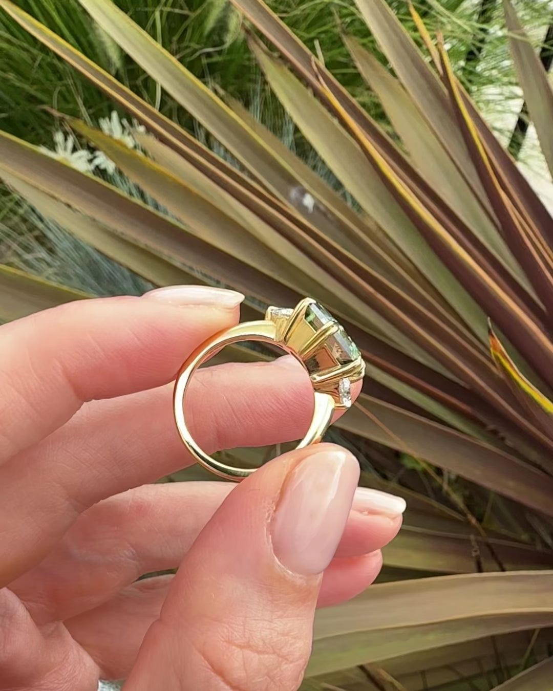 Coloured gemstone engagement rings
