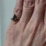 18ct rose gold salt and pepper kite diamond engagement solitaire ring