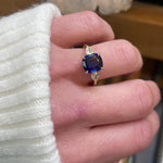sri lankan sapphire diamond yellow gold engagement ring
