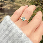 Oval Unheated Green Sapphire Engagement Ring