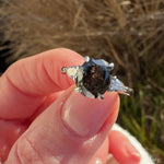 oval salt and pepper rose cut diamond engagement ring
