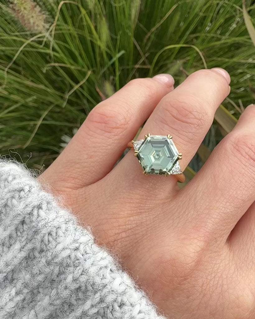 Coloured gemstone engagement rings