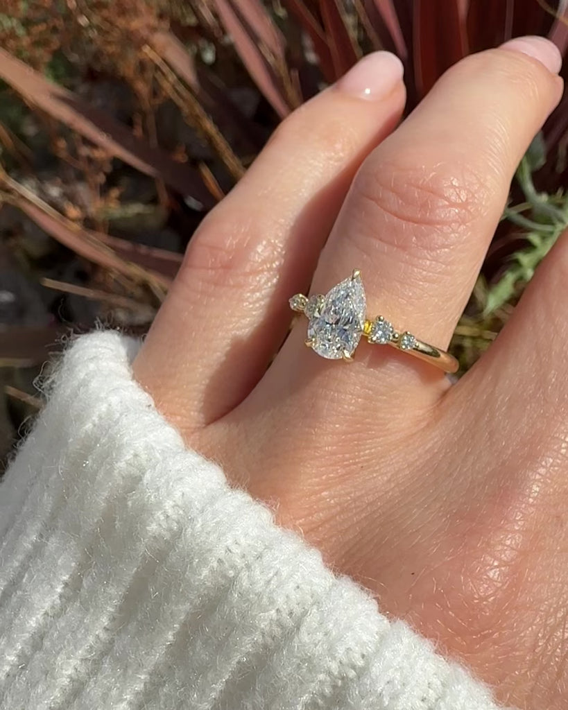 Pear Lab Grown Diamond Engagement Ring