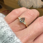 Pear Shape Salt and Pepper Diamond Engagement Ring