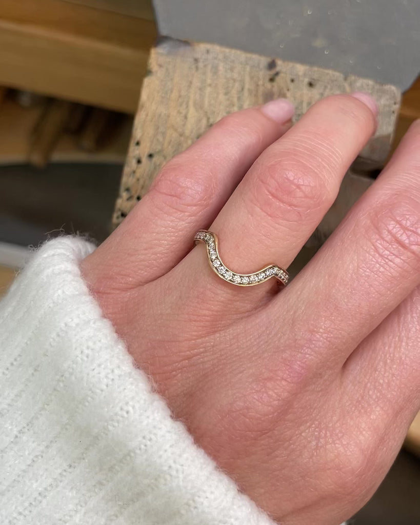 18ct rose gold diamond wedding ring women