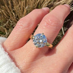 round lab grown diamond solitaire engagement ring in yellow gold