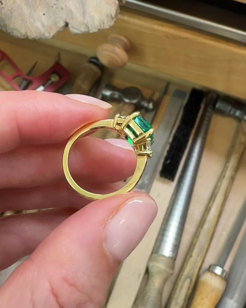 Coloured gemstone engagement rings