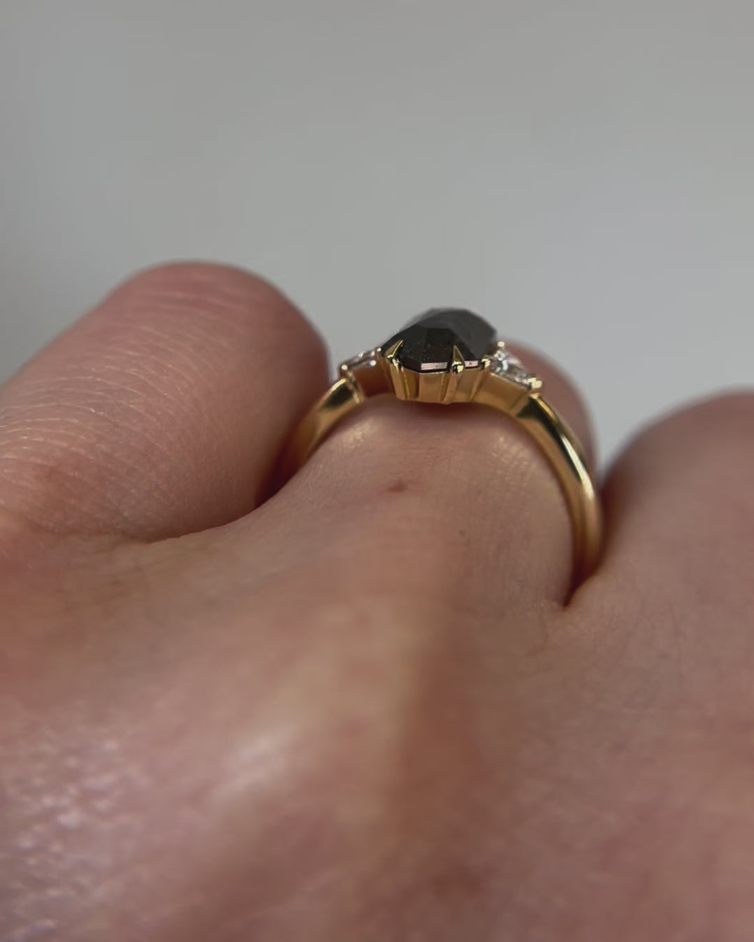 Salt and pepper engagement ring