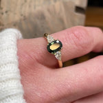 Oval Green Sapphire Engagement Ring Trilogy