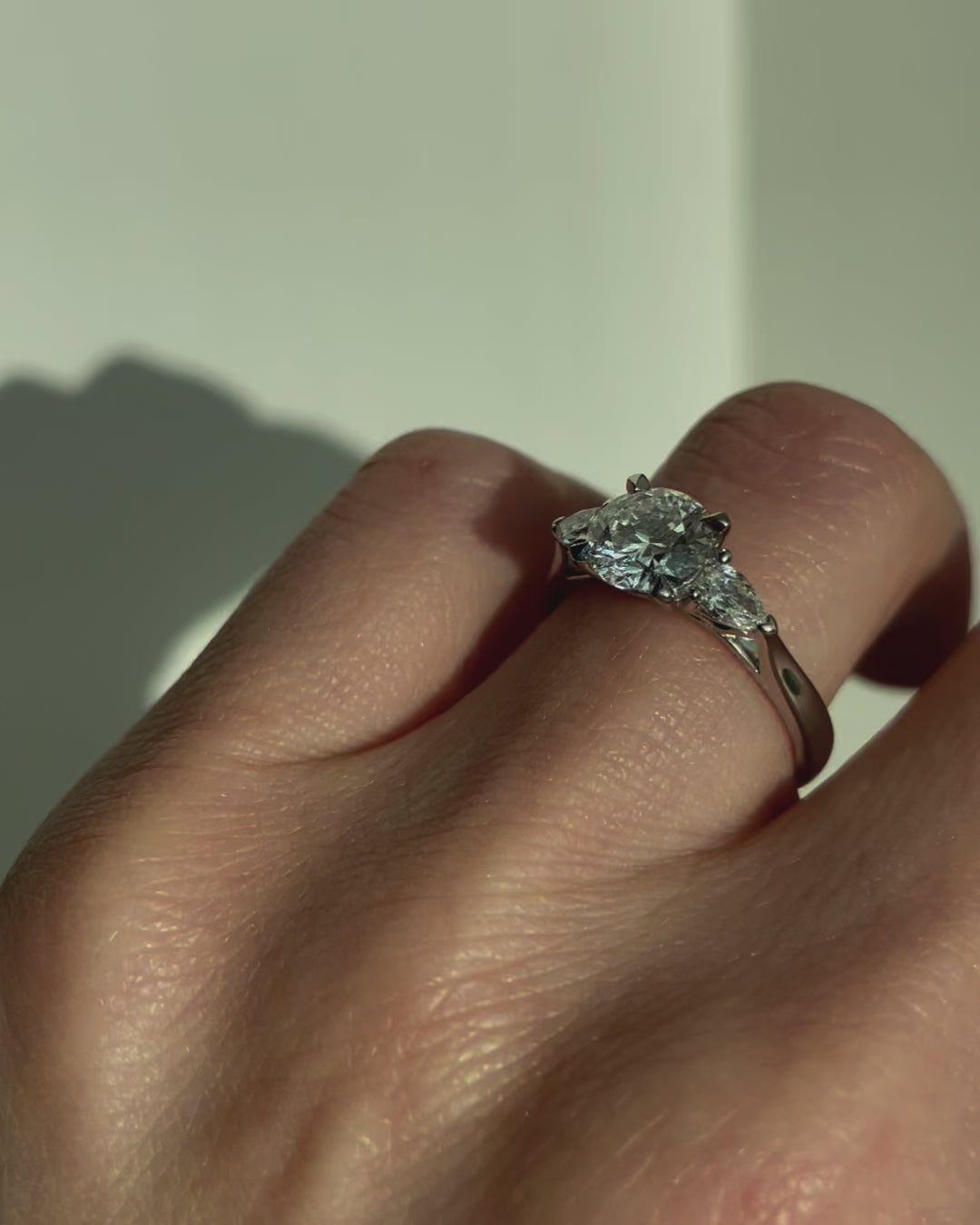 Round Brilliant Cut Lab-Grown Diamond Engagement Ring Trilogy