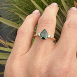 Pear Green Sapphire Engagement Ring