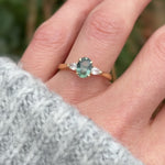 Oval Green Sapphire Engagement Ring