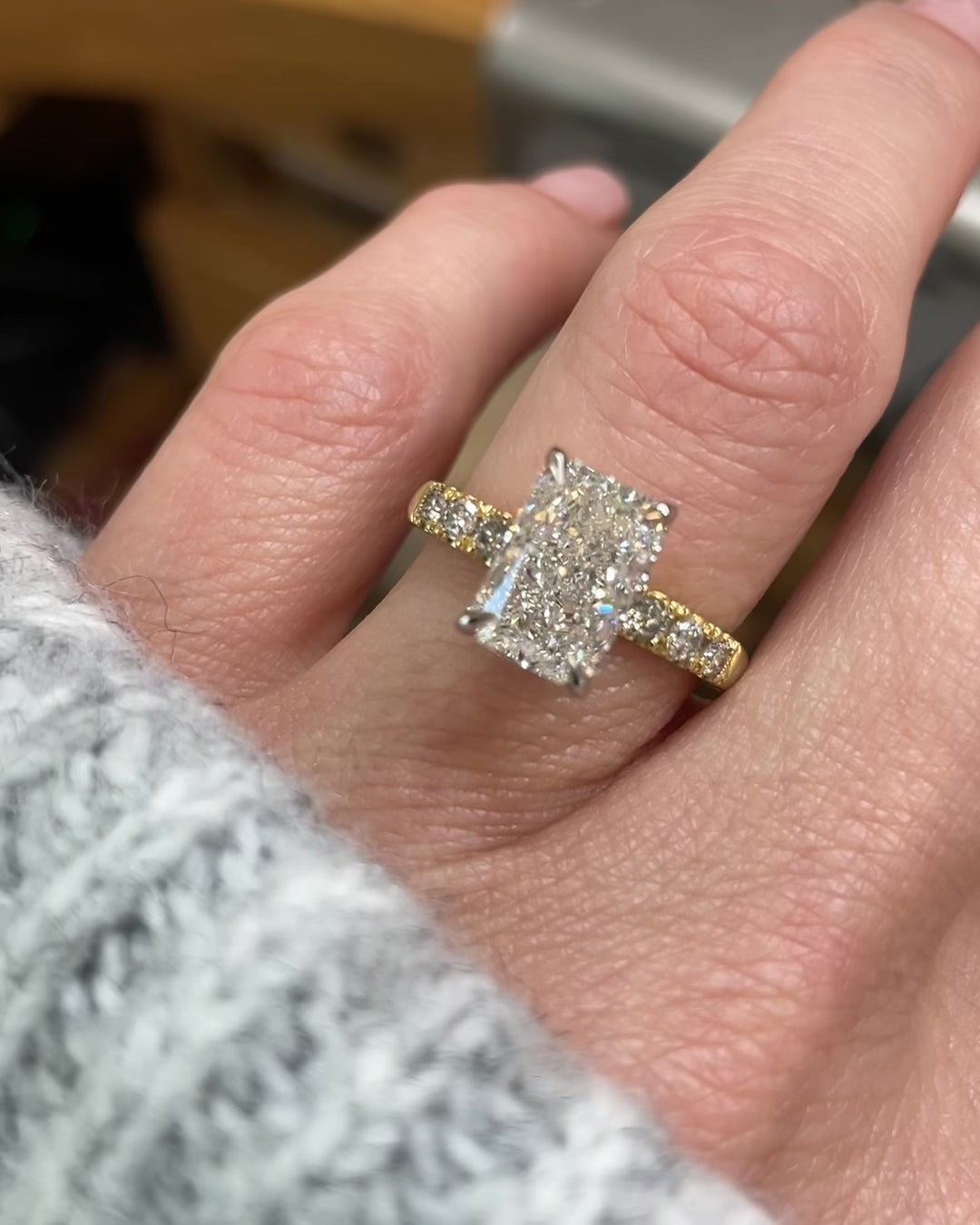 one of a kind lab grown diamond engagement ring
