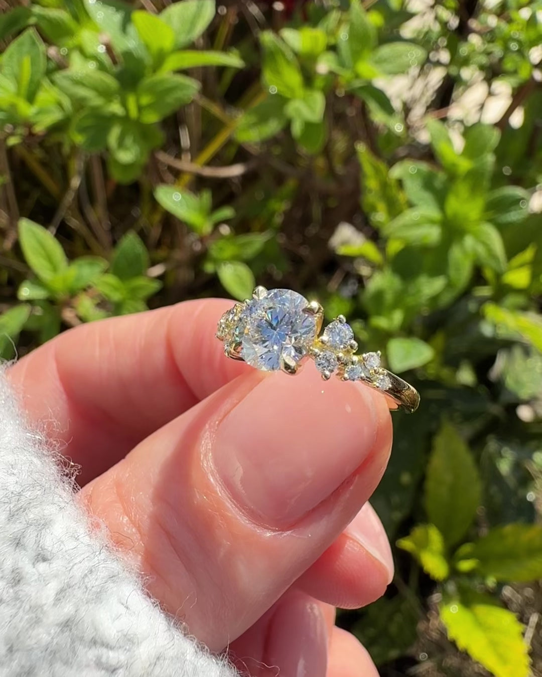 round brilliant cut lab grown diamond ring set in yellow gold
