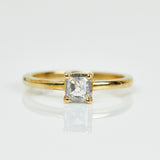 princess cut salt and pepper engagement ring