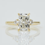 One of a Kind Lab-Grown Diamond Trilogy Engagement Ring, 18ct yellow gold