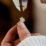 One of a Kind Lab-Grown Diamond Trilogy Engagement Ring, 18ct yellow gold