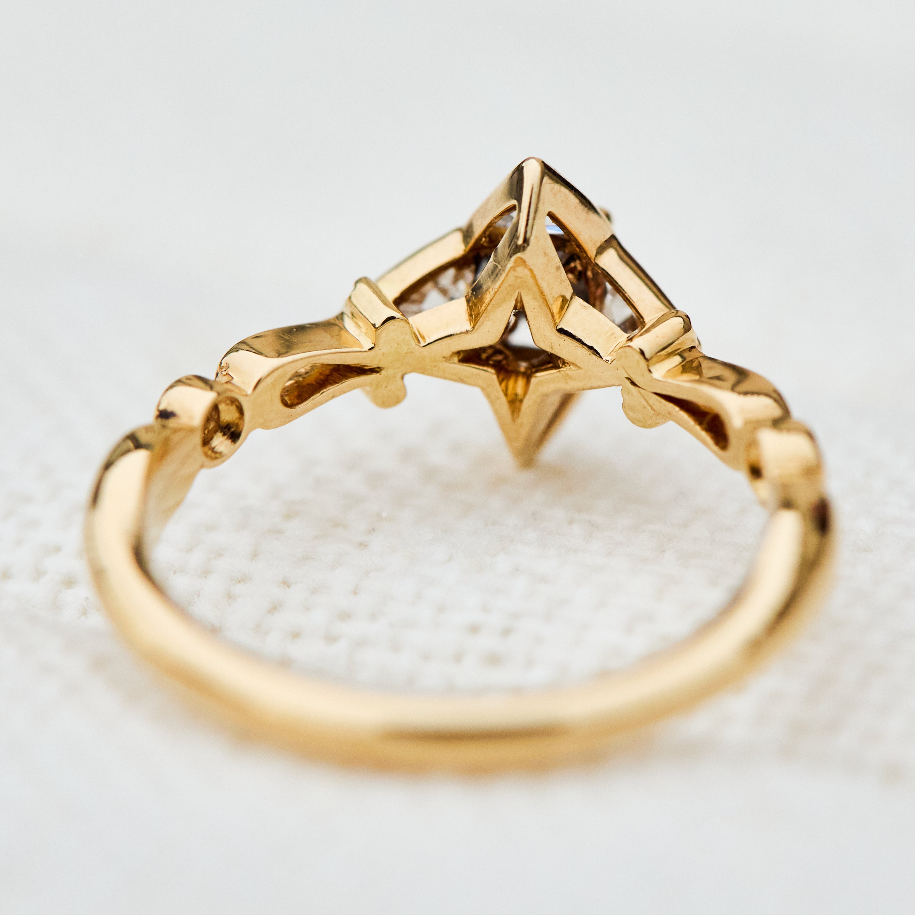 one of a kind salt and pepper engagement ring