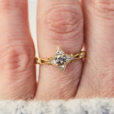 18ct rose gold salt and pepper round rose cut diamond engagement one-of-a-kind ring