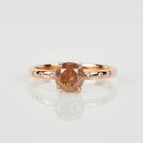 rose gold round peach diamond engagement ring